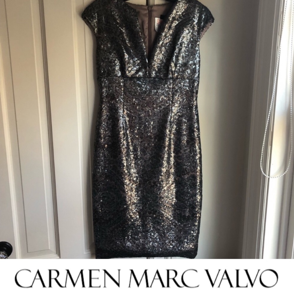 One of a kind Carmen Marc Valvo sequin Dress
